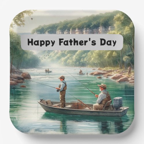 Fishing Fathers Day Party  Paper Plates