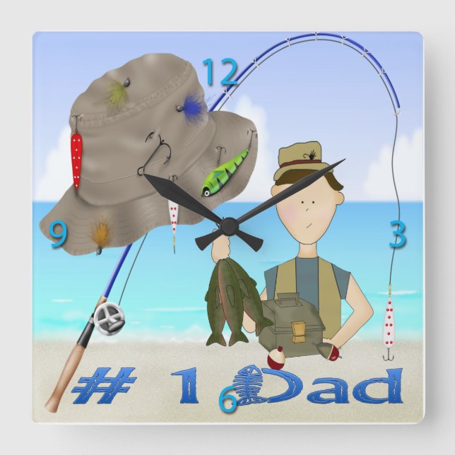 Fishing Father's Day Wall Clock (Front)