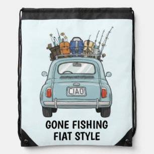 Fishing Fiat Car Drawstring Bag