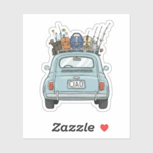 Fishing Fiat Car Sticker