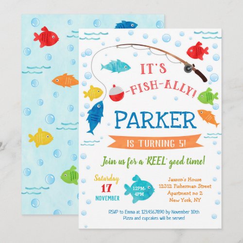 Fishing First 2nd 3rd 4th Birthday Invitations