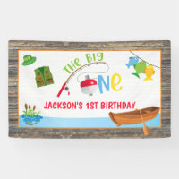 Fishing First Birthday Banner
