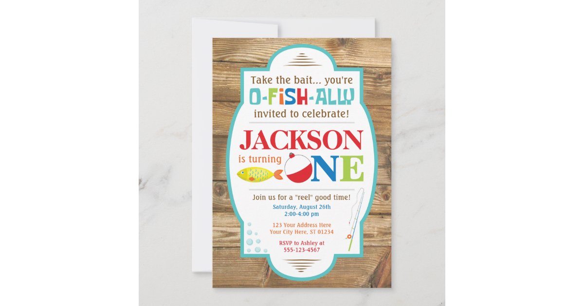 Fishing First Birthday Invitation | Zazzle