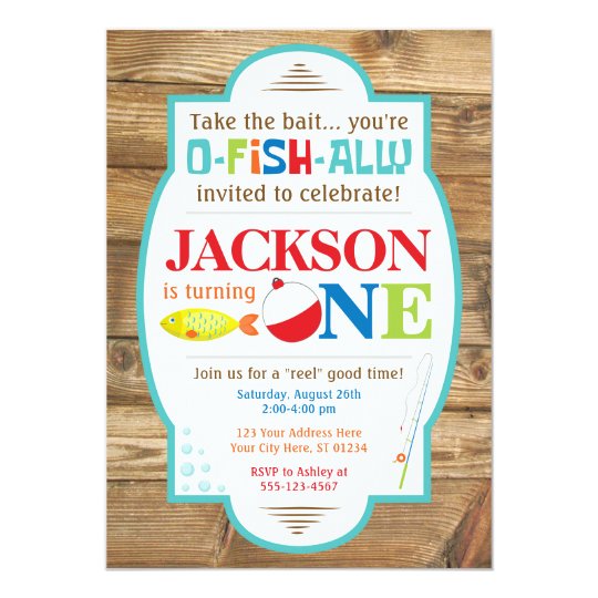 Fishing First Birthday Invitation | Zazzle.com