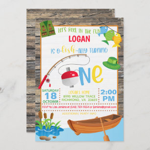 Fishing First Birthday Invitation