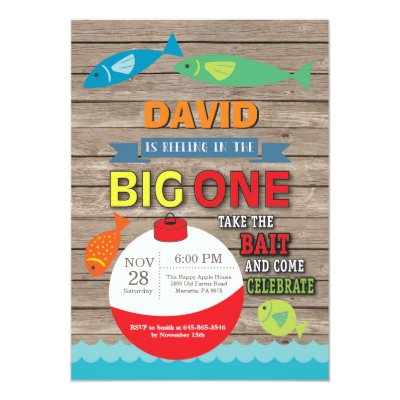 The One Fishing First Birthday Invitation Zazzle