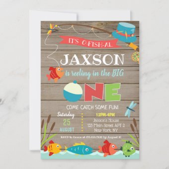 Fishing First Birthday Invitations | Zazzle