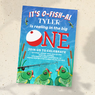 Fishing First Birthday Party Invitation