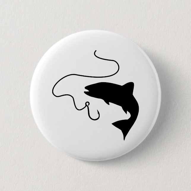 Fishing, fish and hook button (Front)