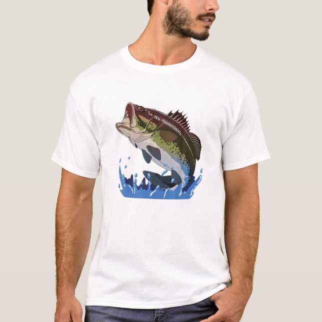 Fishing, Fish, Bass, Men Women T-Shirt (Front)