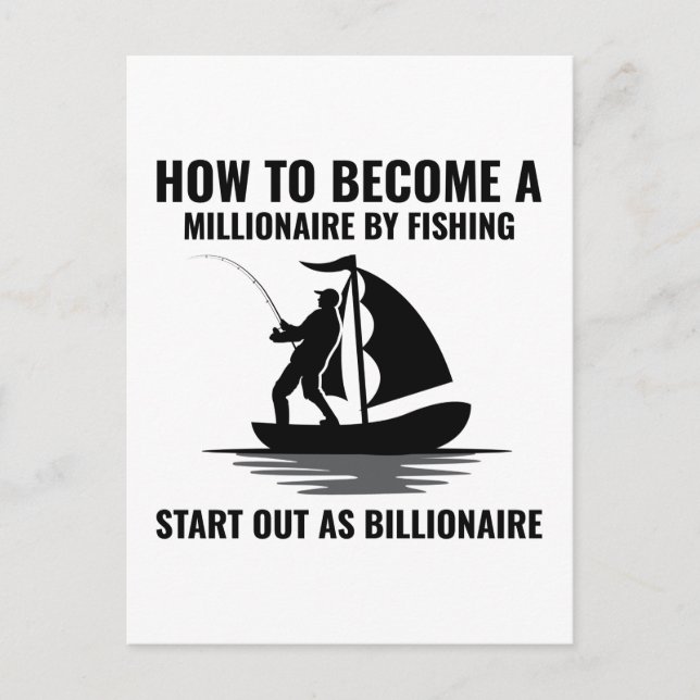 Fishing Fish Fishermen Outdoor Funny Square Sticke Postcard (Front)