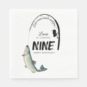 Fishing Fish Theme Reel Fun Kids Birthday Party Napkins