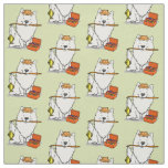 Fishing Fisherman American Eskimo Dog - Eskie Fabric
