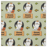 Fishing Fisherman American Eskimo Dog - Eskie Fabric