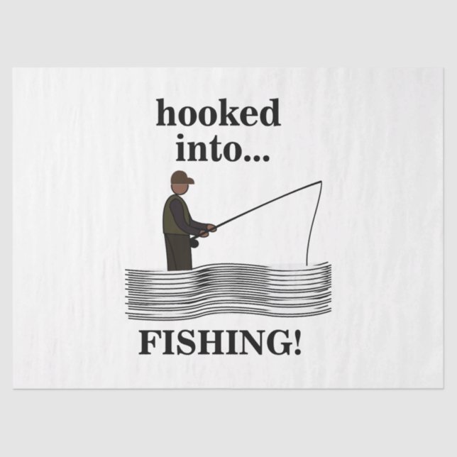 Fishing Fisherman Birthday Tissue Paper (Front)