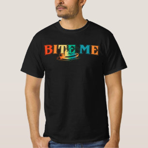 Fishing Fisherman Bite Me Funny Fish Fisherman Cat T-Shirt