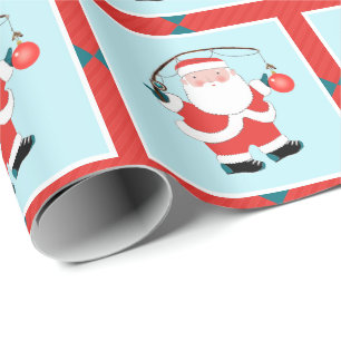 Fishing Fisherman Christmas Gift Wrapping Paper