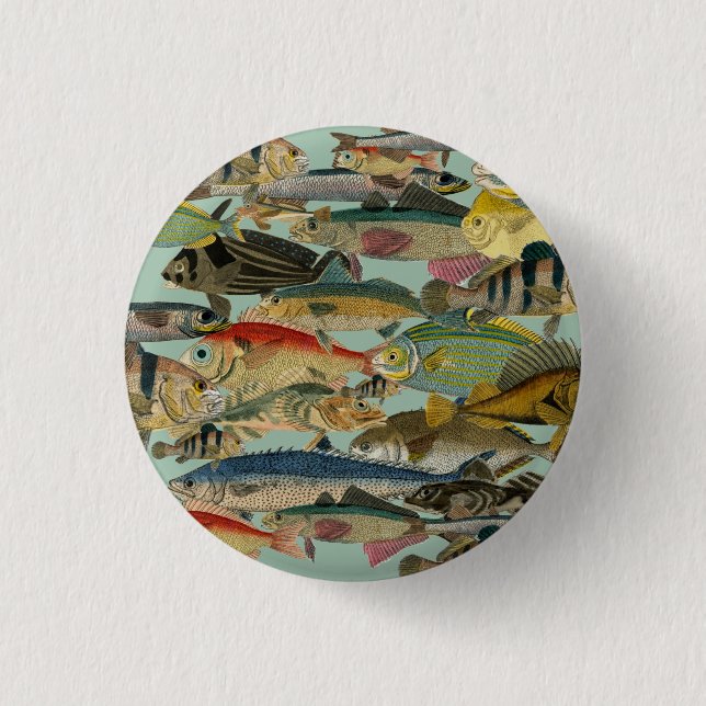 Fishing Fisherman Deep Sea Fishing Exotic Tropical Button (Front)