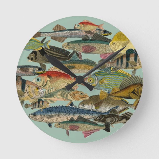 Fishing Fisherman Deep Sea Fishing Exotic Tropical Round Clock (Front)