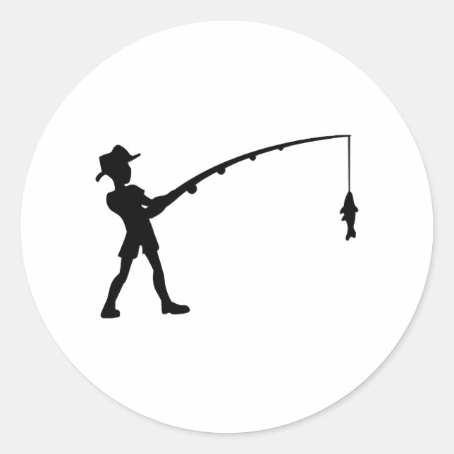 Fishing Fisherman Fish Classic Round Sticker (Front)