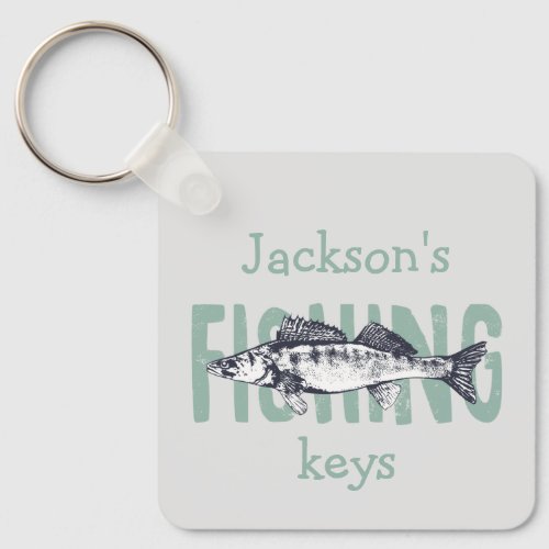 Fishing Fisherman Fish Text Art   Keychain