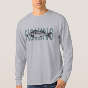 Fishing Fisherman Fish Text Art T-Shirt