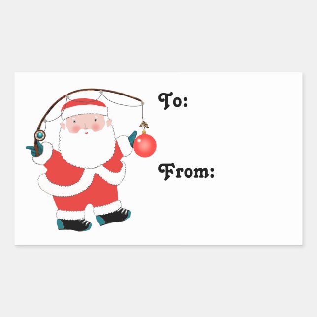 Fishing Fisherman Holiday Gift Tags (Front)