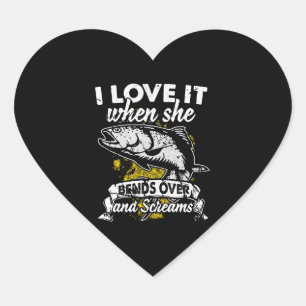 Fishing fishing fishing chopping fishing hat lake heart sticker
