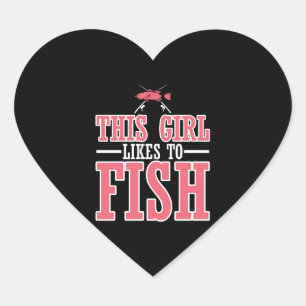 fishing fishing funny saying gift idea heart sticker