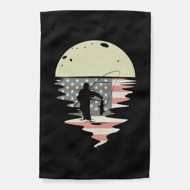 Fishing fishing rod fishing pole USA flag fishing (Front)