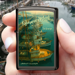 Fishing Fleet at Fisherman’s Wharf, San Francisco Zippo Lighter