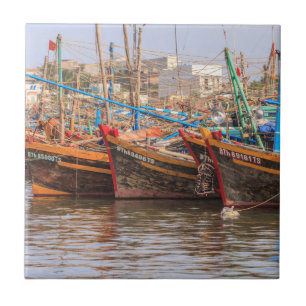 Fishing fleet ceramic tile