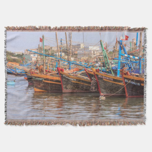 Fishing fleet throw blanket (Front)