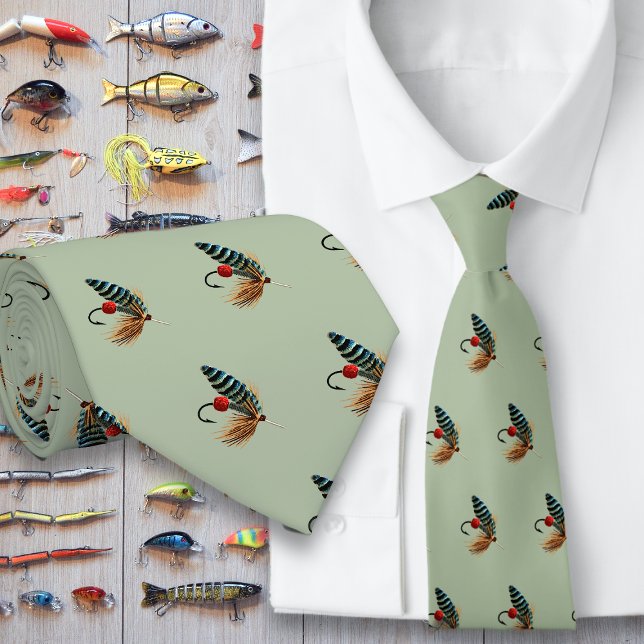 Fishing Flies Freshwater Fisherman Neck Tie (Creator Uploaded)