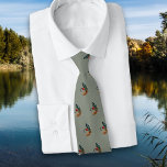 Fishing Flies Freshwater Fisherman Neck Tie<br><div class="desc">Dark silver gray neck tie with small pattern of fishing flies for freshwater fishing.</div>