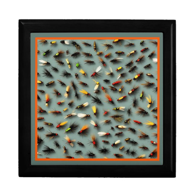 Fishing Flies Keepsake Storage  Gift Box (Front)