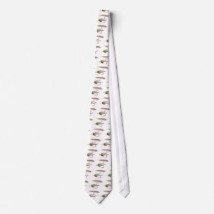 Fishing Flies lures Bug and Minnow Neck Tie