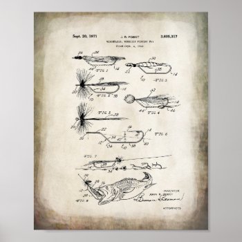 Fishing Flies Poster by nikkilynndesign at Zazzle