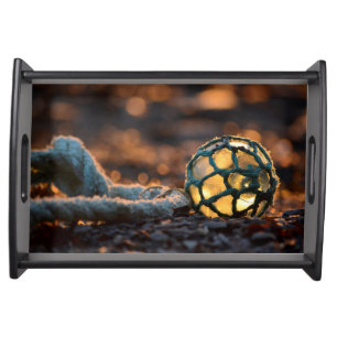 Fishing Float In Golden Light Serving Tray