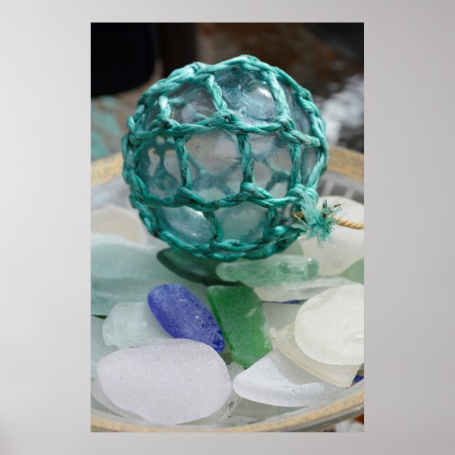 Fishing float on glass, Alaska Poster (Front)