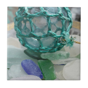 Fishing float on glass, Alaska Tile