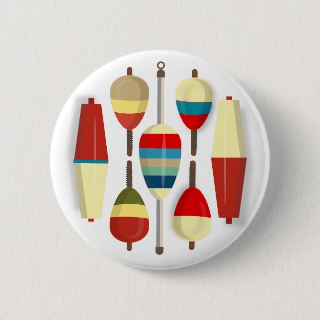 Fishing Floats / Bobbers Button (Front)