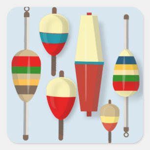 Fishing Floats / Bobbers Square Sticker