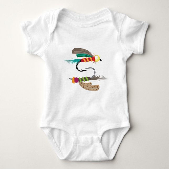 Fishing Fly Baby Bodysuit (Front)