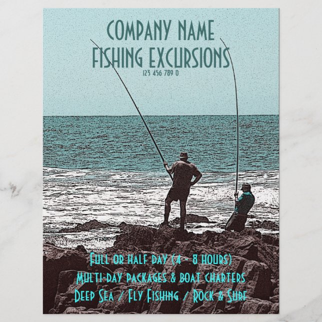 Fishing flyers - customizable (Front)