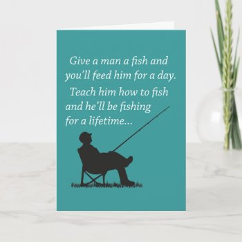 Fishing For A Lifetime (birthday) Card by Iantos_Place at Zazzle