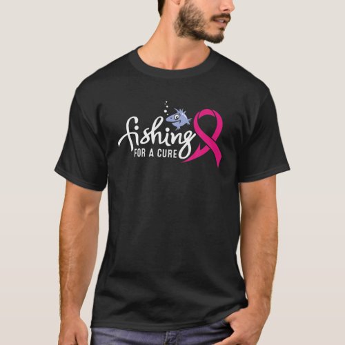Fishing For Breast Cancer Awareness Supporter Ribb T_Shirt