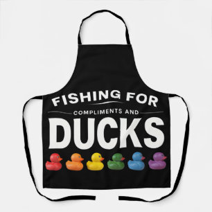 Fishing for Compliments and Ducks – Humorous Rubbe Apron