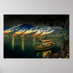 Fishing for Cormorants Tsuchiya Koitsu 1940 Poster