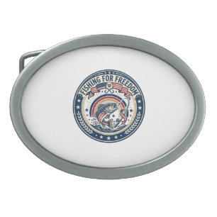 Fishing For Freedom Patriotic Patriotic Hobby Vint Belt Buckle